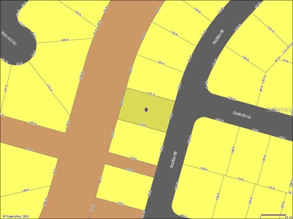 This is a map showing property lot lines and street layouts in a residential neighborhood — GASKINS CIRCLE, NORTH PORT, FL