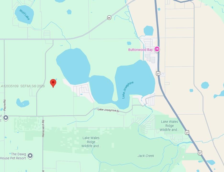 This is a map showing the location of a property near Lake Josephine — 2853 Ginger Ct, Sebring FL 33875, SEBRING, FL