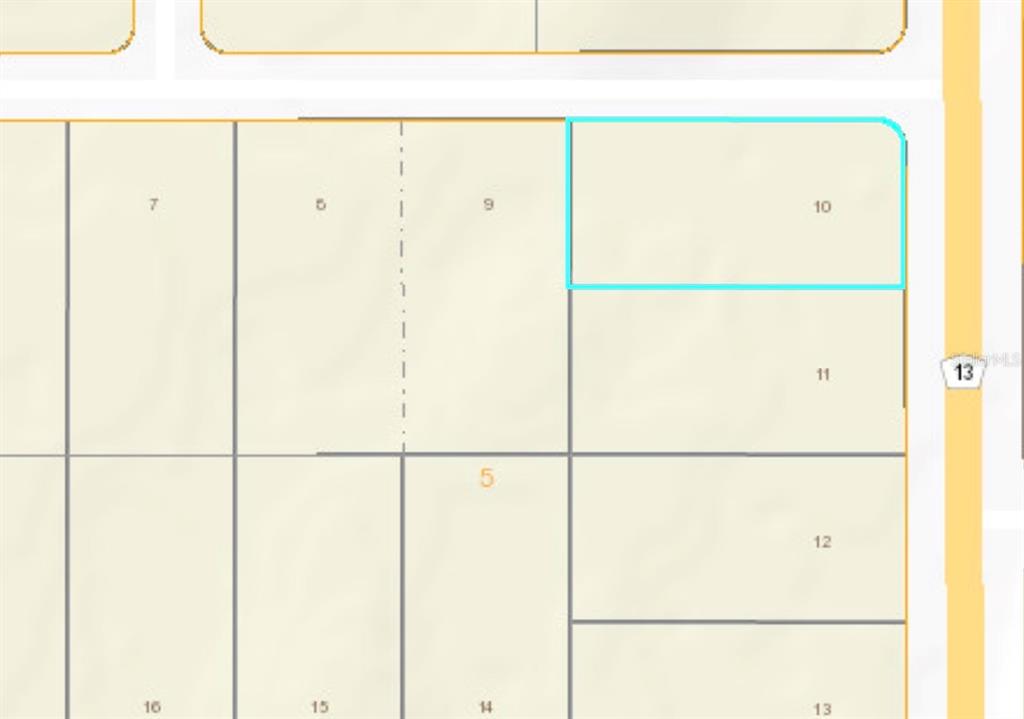 This image is a plat map showing a highlighted parcel of land labeled number 10 — DALLAS BOULEVARD, ORLANDO, FL