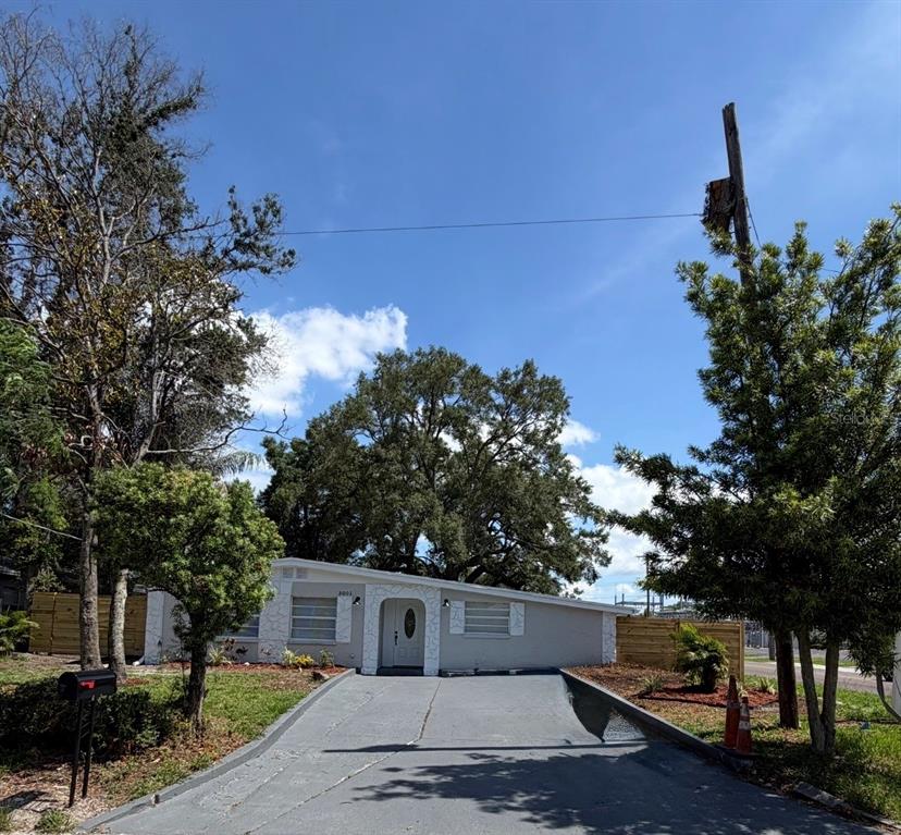 A single-story house with a light-colored exterior and a new wooden privacy fence — 3001 E FERN STREET, TAMPA, FL