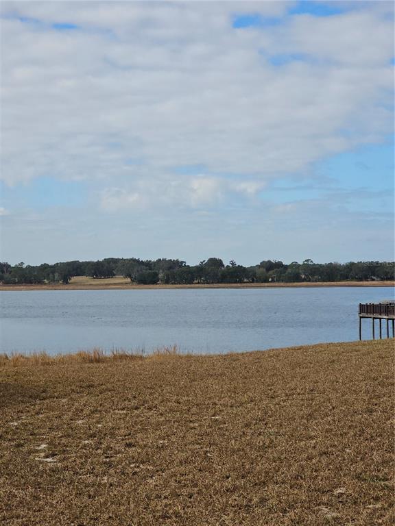 A view of a lake from a grassy yard with a wooden dock on the right — TBD SE 136TH TERRACE, DUNNELLON, FL