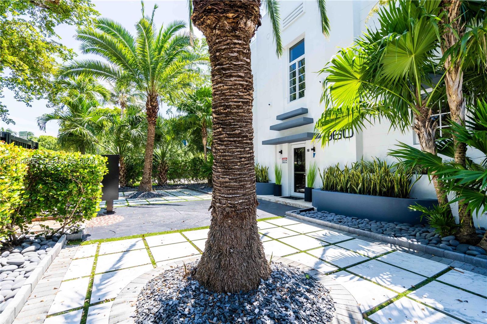 A palm tree stands in front of a white building with a modern entrance — 960 Jefferson Ave, Miami Beach FL 33139, MIAMI BEACH, FL