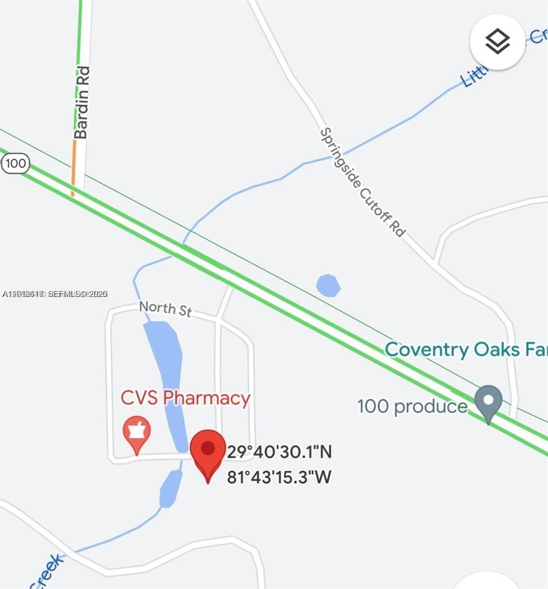 This is a map showing the location of a CVS Pharmacy near North Street — . Palatka, Palatka FL 32177, PALATKA, FL