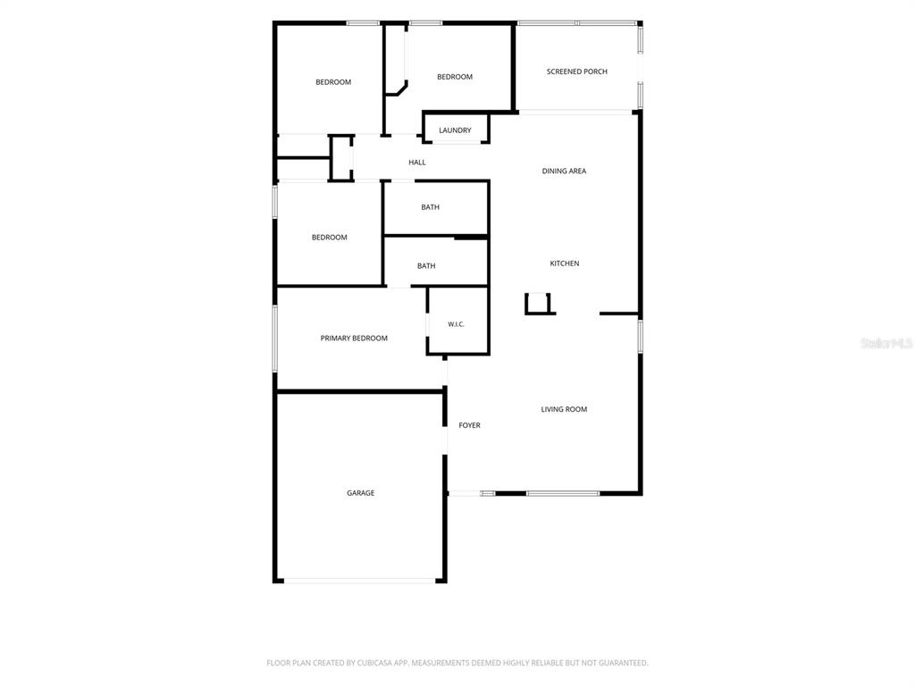 This is a floor plan of a single-story house with a garage and screened porch — 24331 CROSSCUT ROAD, LUTZ, FL