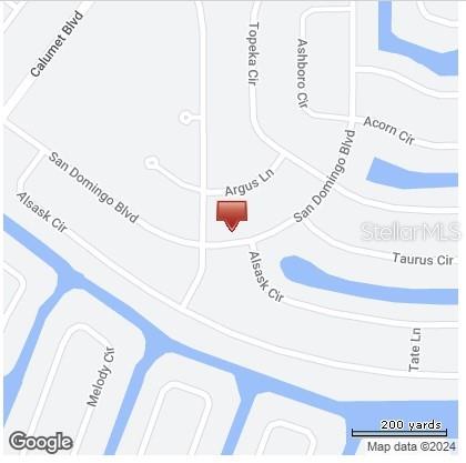 This is a map showing the location of a property near Argus Lane — 14881 SAN DOMINGO BOULEVARD, PORT CHARLOTTE, FL