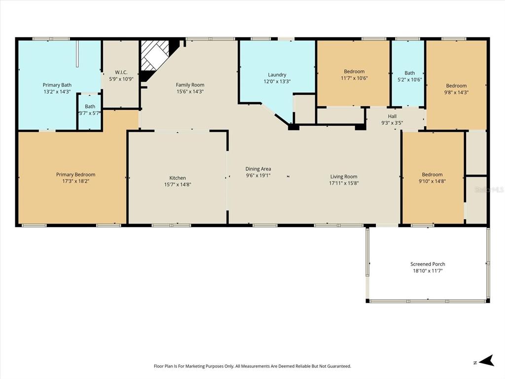 This is a floor plan showing the layout of a house with multiple rooms — 1391 S GETTYSBURG DRIVE, HOMOSASSA, FL