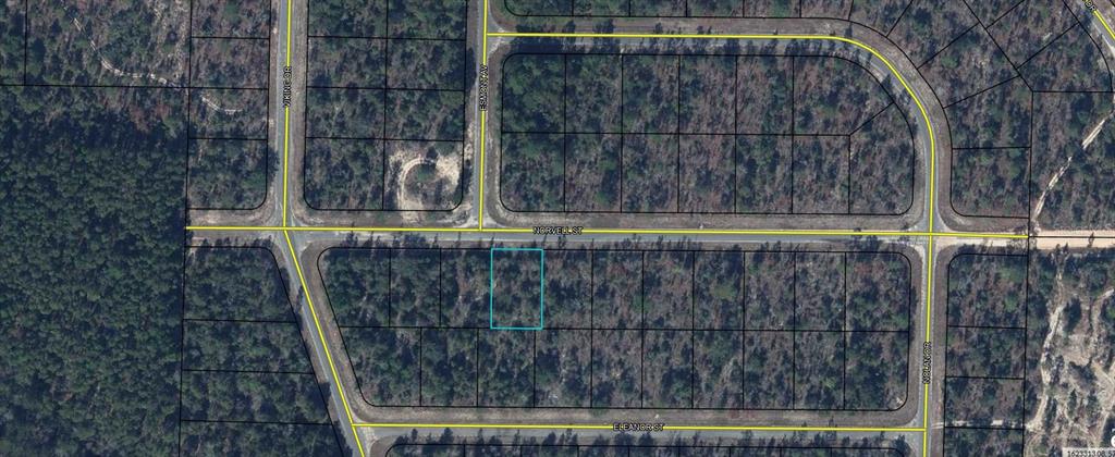 This is an aerial map showing a rectangular plot of land highlighted in blue — Lot 4 Unit 5 Blk 318 NORVELL STREET, CHIPLEY, FL