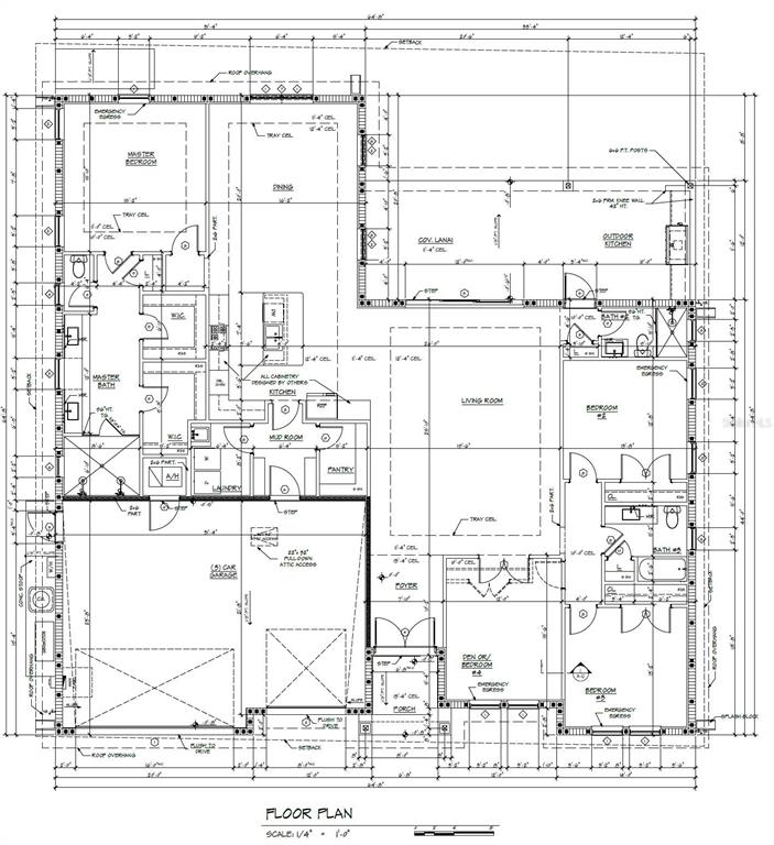 This is a floor plan for a single-story house featuring a garage and covered lanai — 1196 MARY JANE LANE, DUNEDIN, FL