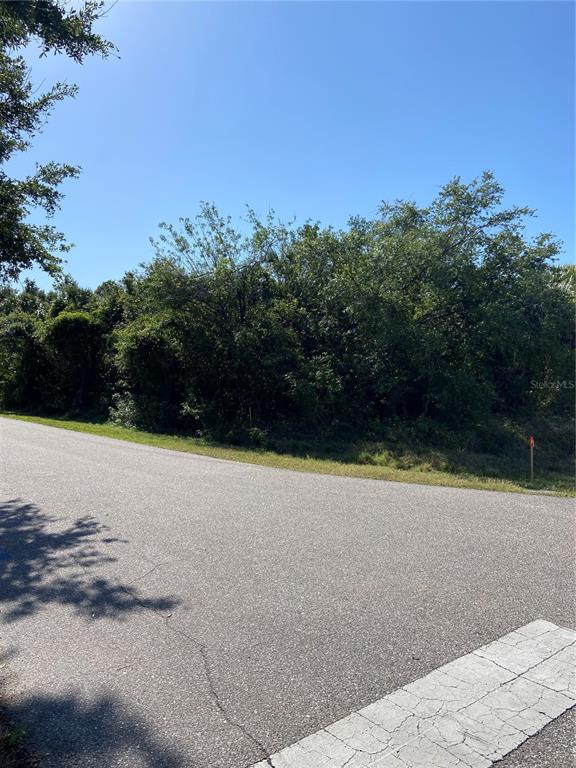 A paved road runs alongside a densely wooded, undeveloped plot of land — 1189 BELMAR AVE, PORT CHARLOTTE, FL