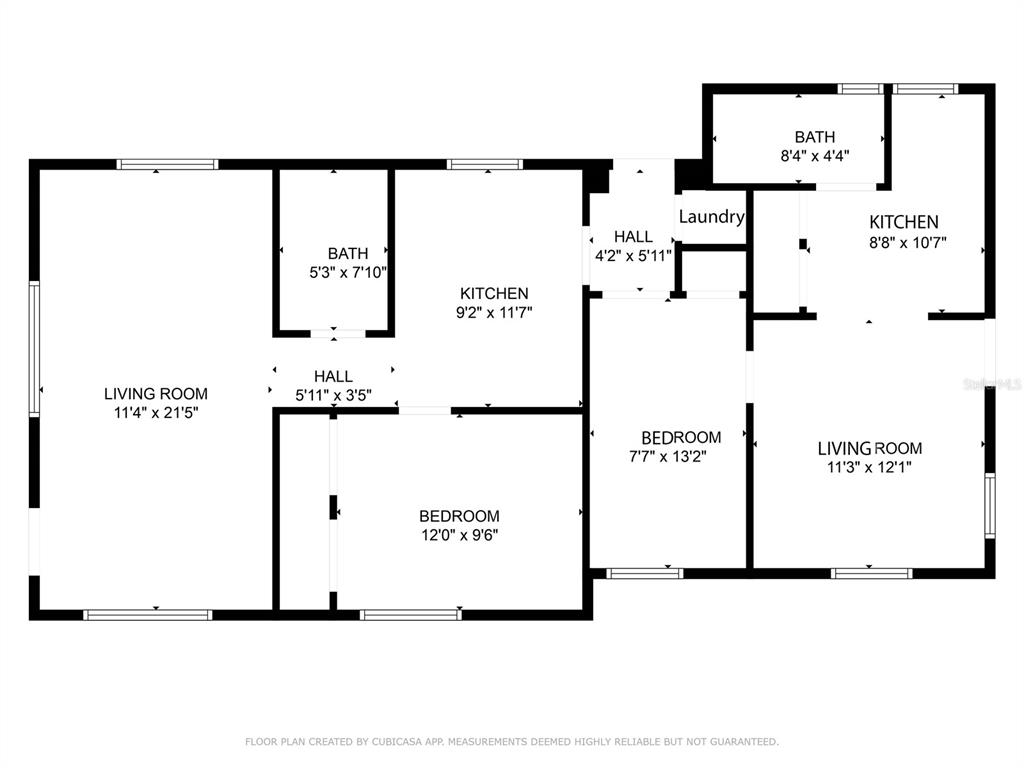 This is a floor plan showing the layout of a multi-room residential unit — 1416 19TH AVENUE W, BRADENTON, FL