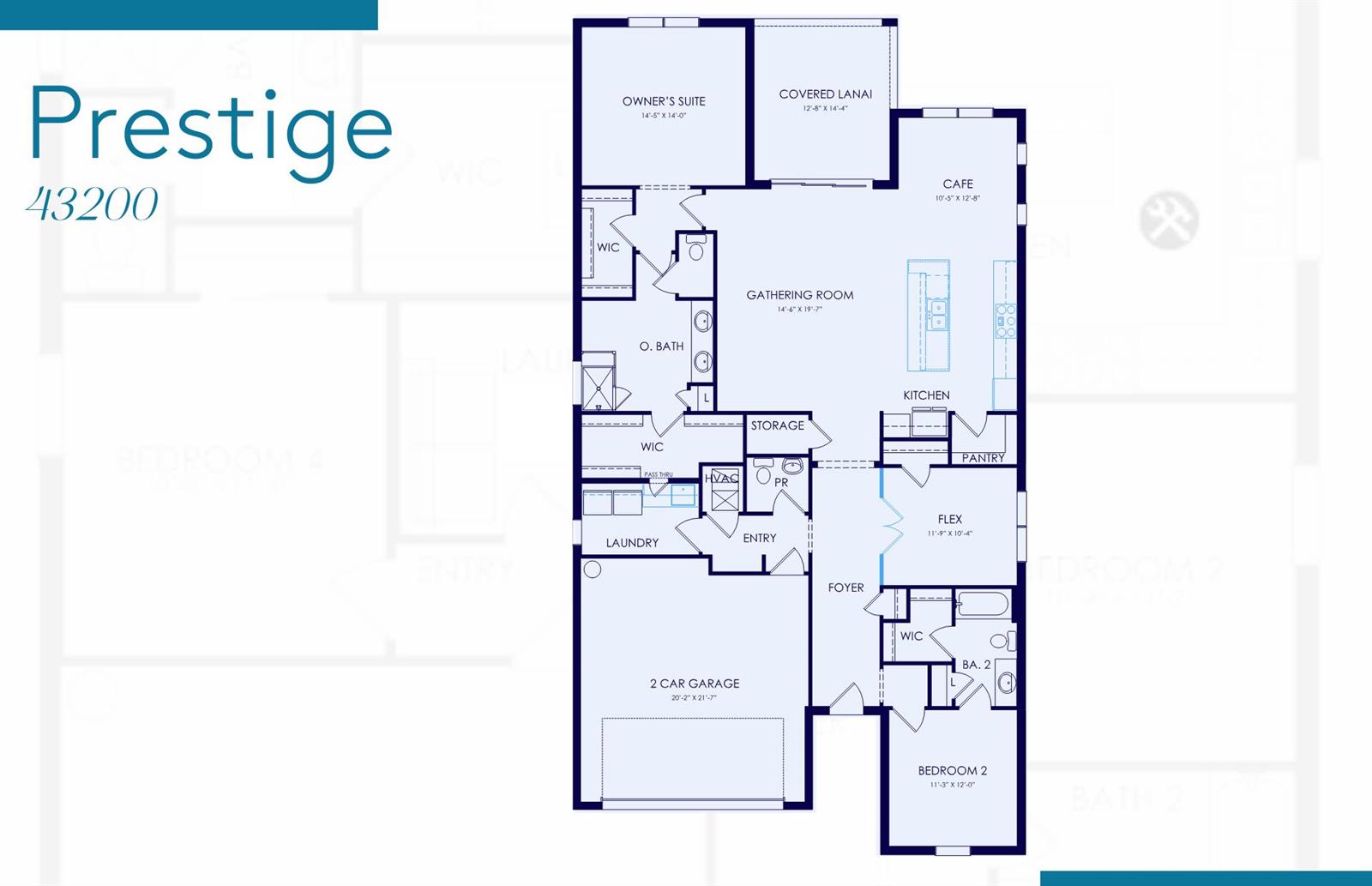 This is a floor plan for a residential home featuring an open-concept living area — 2107 Freemont Drive, Naples FL 34120, NAPLES, FL