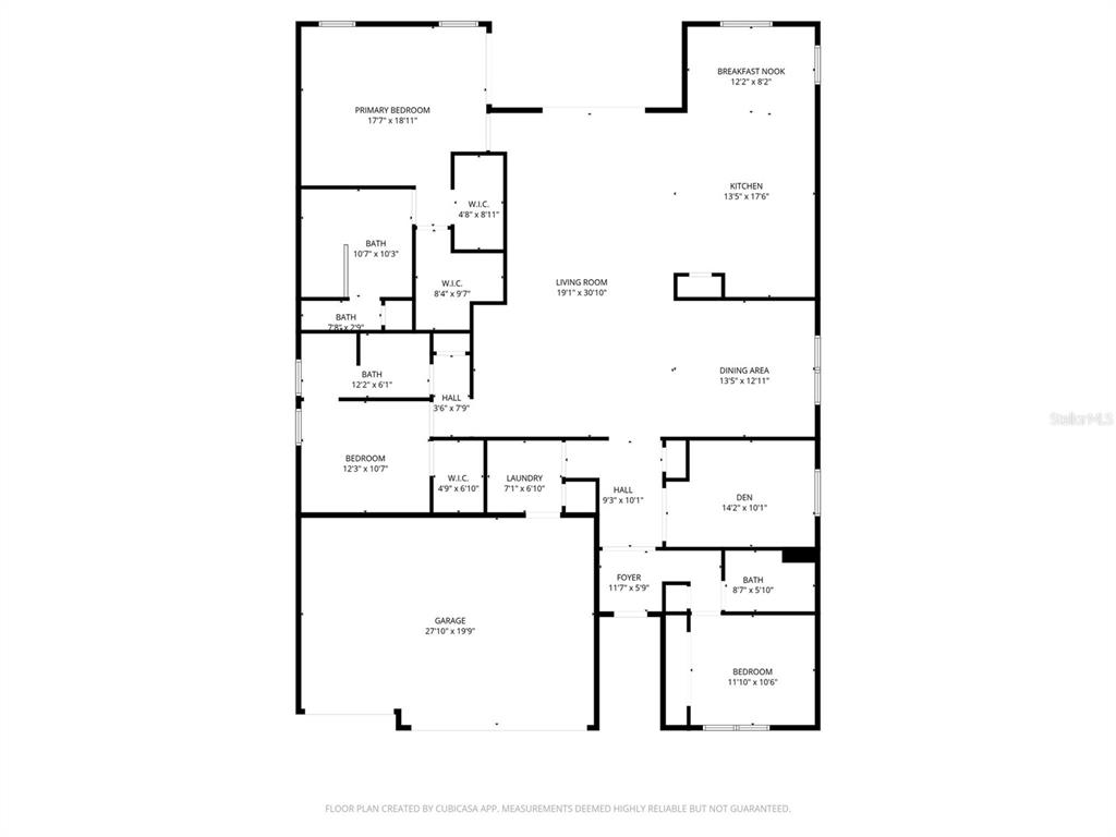 This is a floor plan for a single-story residential home with a garage — 4817 MILEY ROAD, PLANT CITY, FL