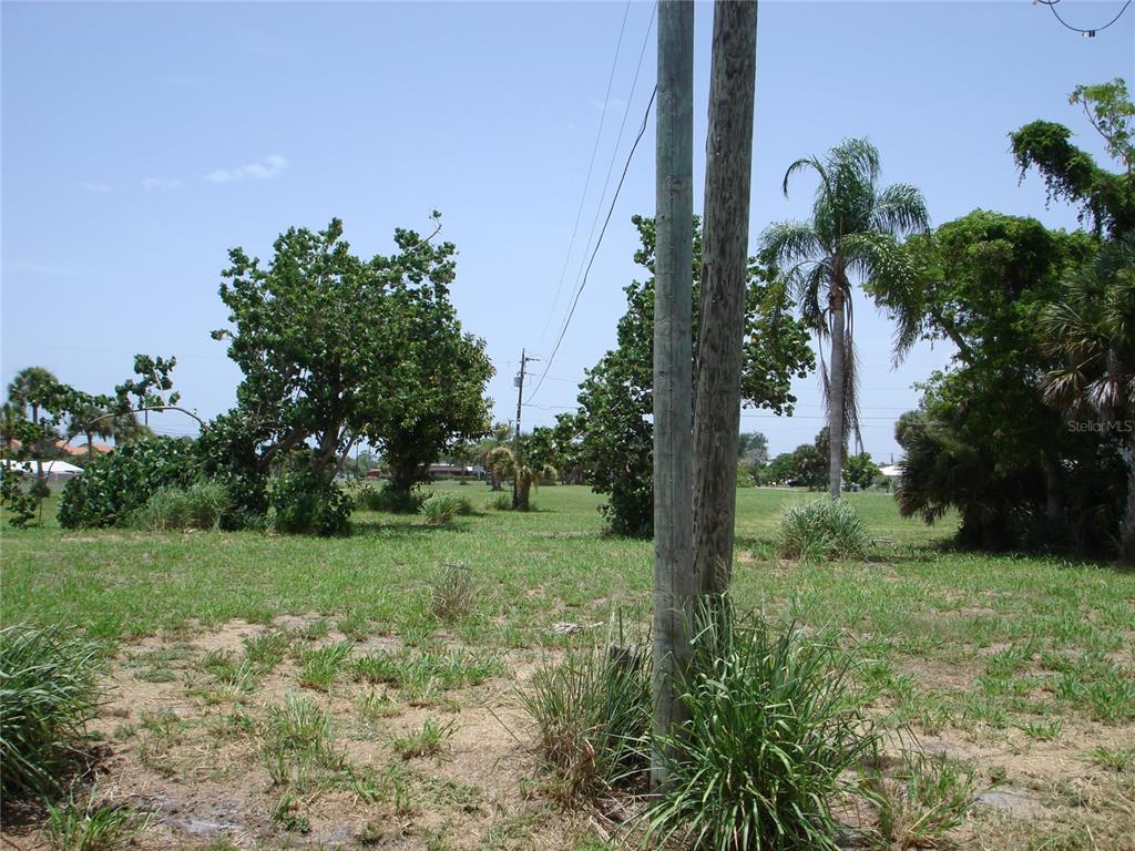 A grassy, undeveloped lot features scattered trees, a palm tree, and two utility poles — 2301 S TAMIAMI TRAIL, OSPREY, FL