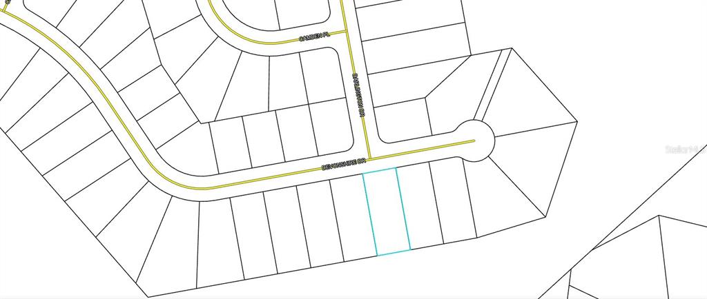 This is a plat map showing a residential lot highlighted in blue along a street — Lot 44 Unit 8 Blk 495 DEVONSHIRE DRIVE, CHIPLEY, FL
