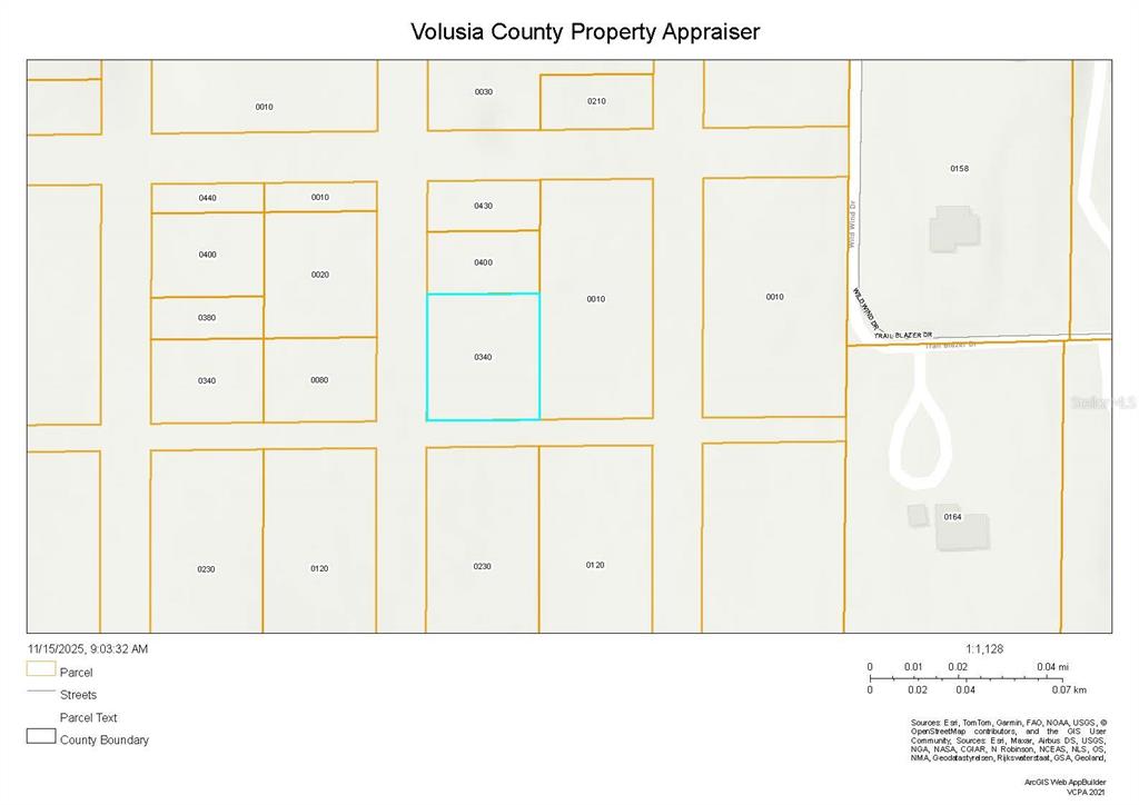 This is a property tax map showing parcel boundaries and street names in Volusia County — PURCELL (PAPER) STREET, LAKE HELEN, FL