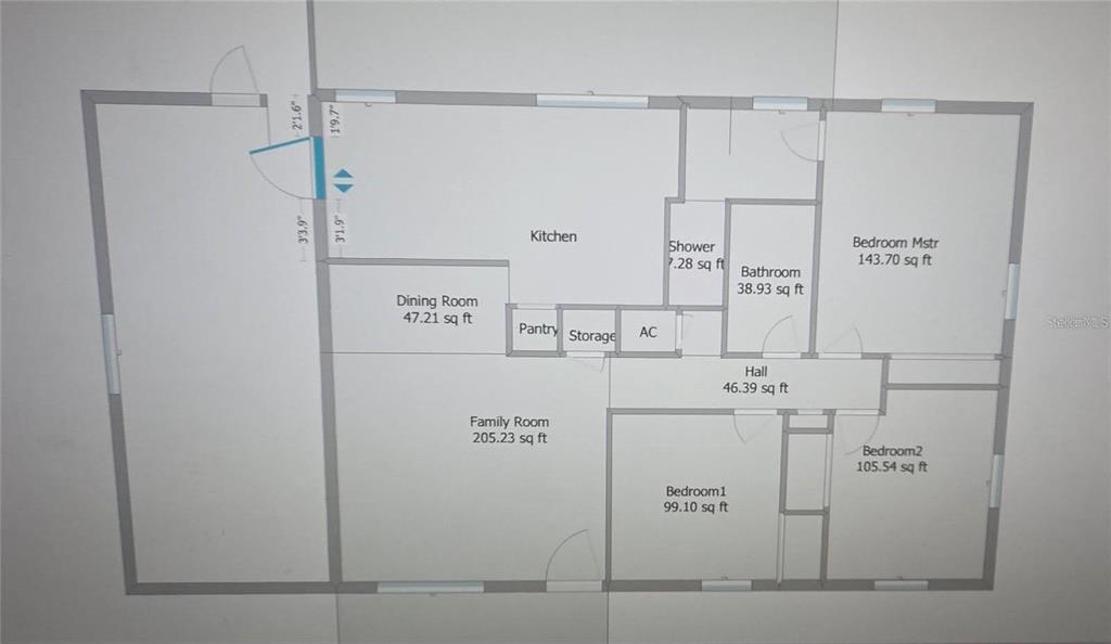 This is a floor plan showing the layout of a house with multiple rooms — 6717 MORNAY CIRCLE, TAMPA, FL