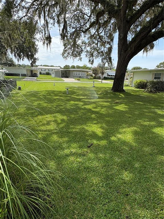A large oak tree shades a grassy lawn between several manufactured homes — 29129 JOHNSTON ROAD UNIT 2510, DADE CITY, FL