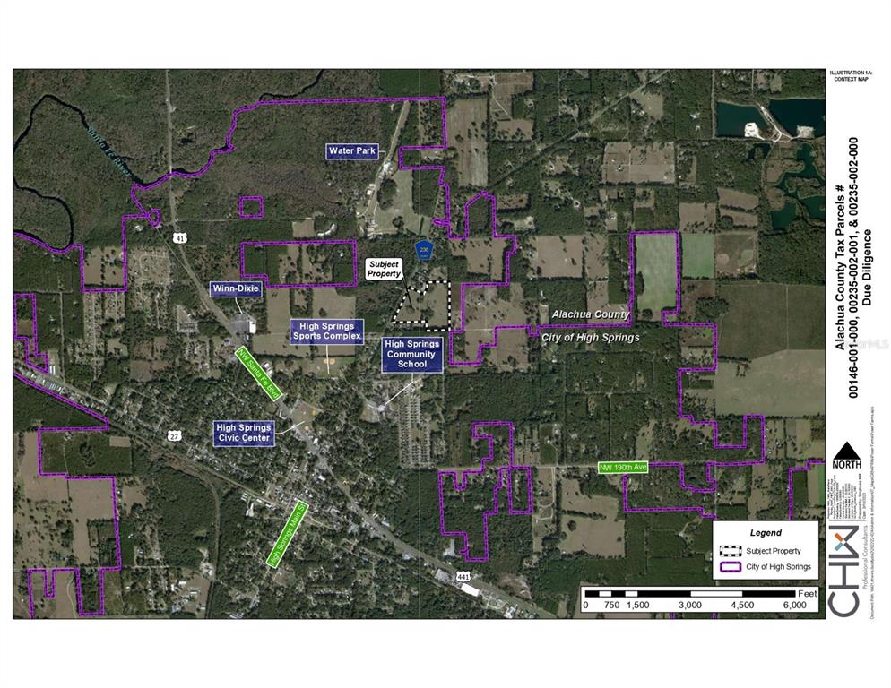 This is a map showing the location of a subject property in High Springs, Florida — 23137 NW COUNTY ROAD 236, HIGH SPRINGS, FL
