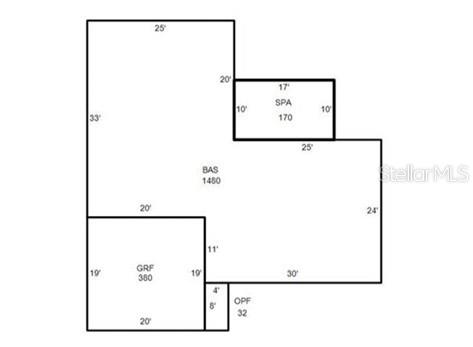This is a floor plan showing the layout and dimensions of a house — 3083 LANDOVER BOULEVARD, SPRING HILL, FL