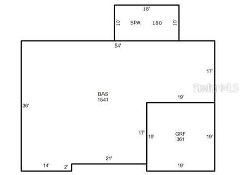This is a floor plan showing the layout and square footage of a home's living areas — 3083 LANDOVER BOULEVARD, SPRING HILL, FL