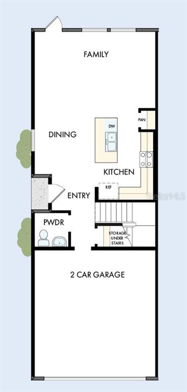 This is a floor plan for the first level of a home featuring a two-car garage — 1144 WILD CREST LANE, DAYTONA BEACH, FL