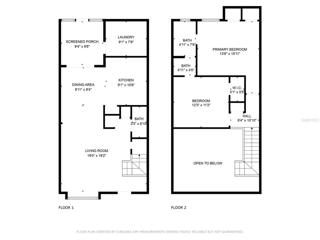 This is a two-story floor plan showing the layout of rooms and their dimensions — 1257 WINTER GREEN WAY, WINTER GARDEN, FL