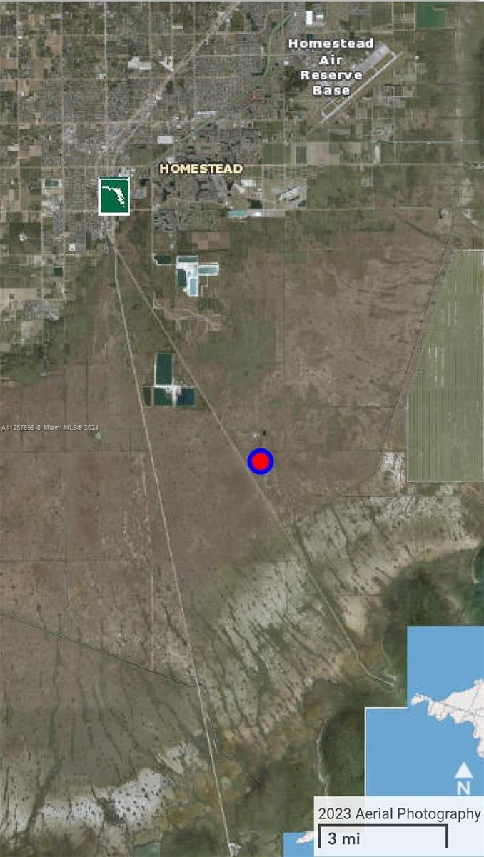 This is a map showing the location of a property south of Homestead, Florida — UNINCORPORATED, Homestead FL 33035, HOMESTEAD, FL