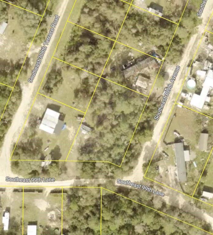 This is an aerial map showing several adjacent land parcels and local roads — 0 SE 309 AVENUE, ALTOONA, FL