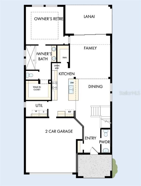This is a floor plan for a single-story home featuring a two-car garage and lanai — 11804 FULL MOON LOOP, PARRISH, FL