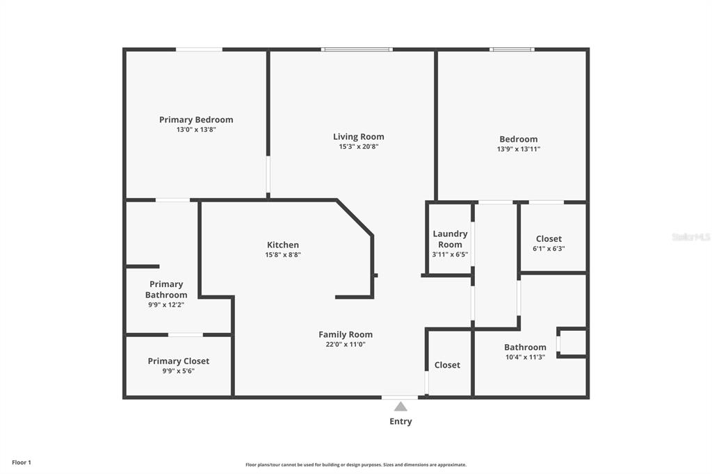 This is a floor plan showing the layout of a residential home — 501 KNIGHTS RUN AVENUE UNIT 2111, TAMPA, FL
