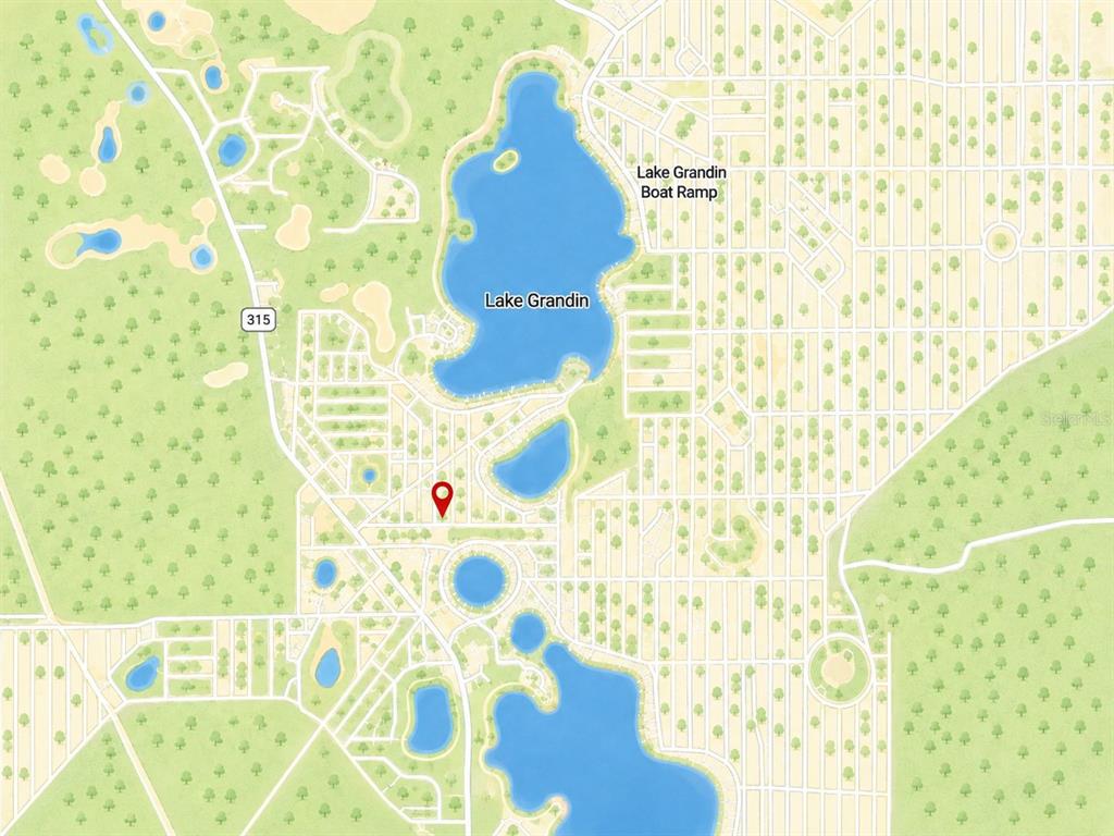 This is a map showing the location of a property near Lake Grandin — TBD DOGWOOD DRIVE, INTERLACHEN, FL