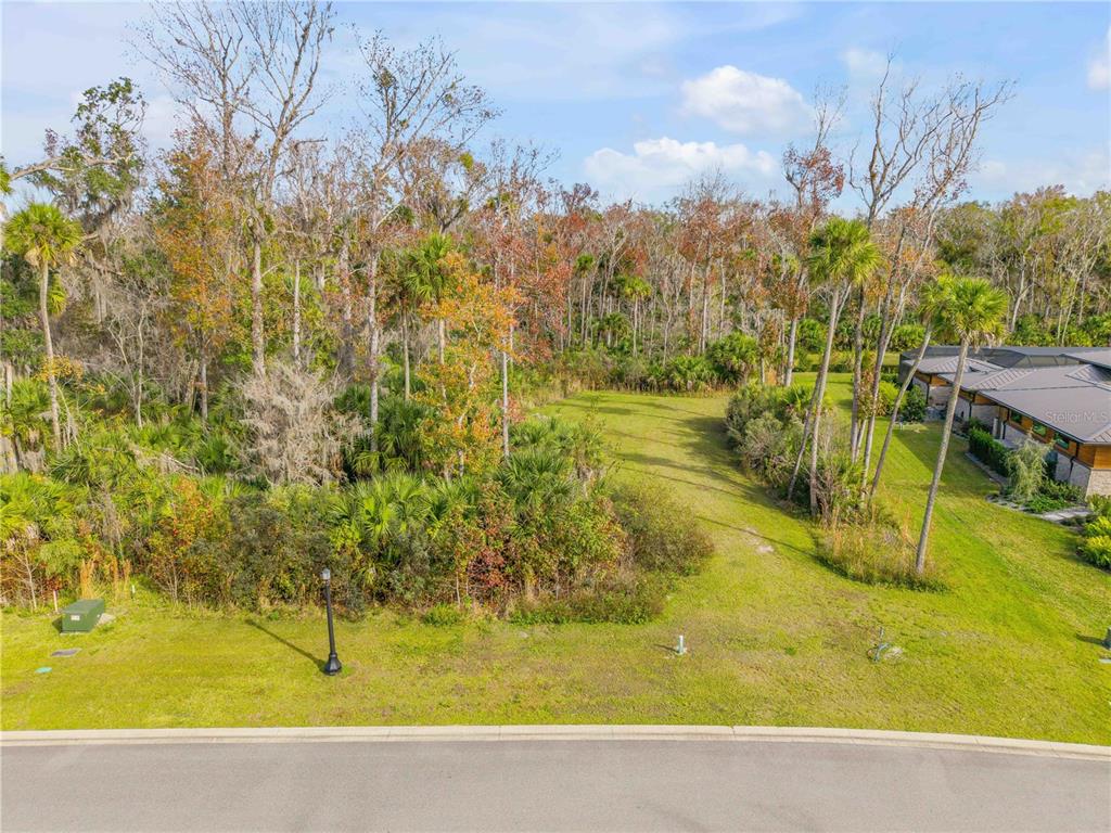 A vacant, grassy residential lot sits between a wooded area and a neighboring house — 2307 LEGACY LANE, NEW SMYRNA BEACH, FL