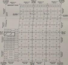 This image is a land survey map showing a grid of numbered residential lots — 48105 BERMONT ROAD, PUNTA GORDA, FL