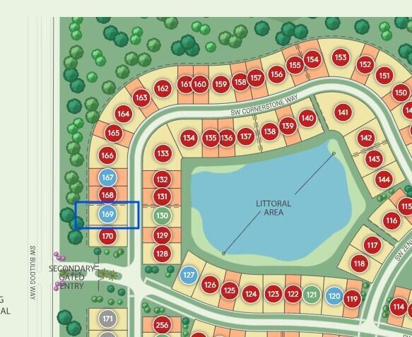This is a site map showing the layout of residential lots in a neighborhood — 4425 SW Cornerstone Way # 169, Stuart FL 34997, STUART, FL