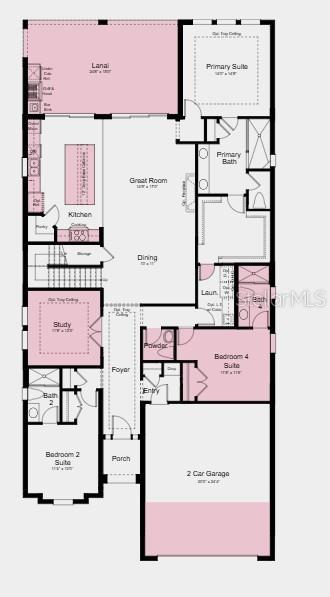 This is a floor plan for a single-story home featuring four bedrooms and a garage — 10581 ECLIPSE STREET, SARASOTA, FL