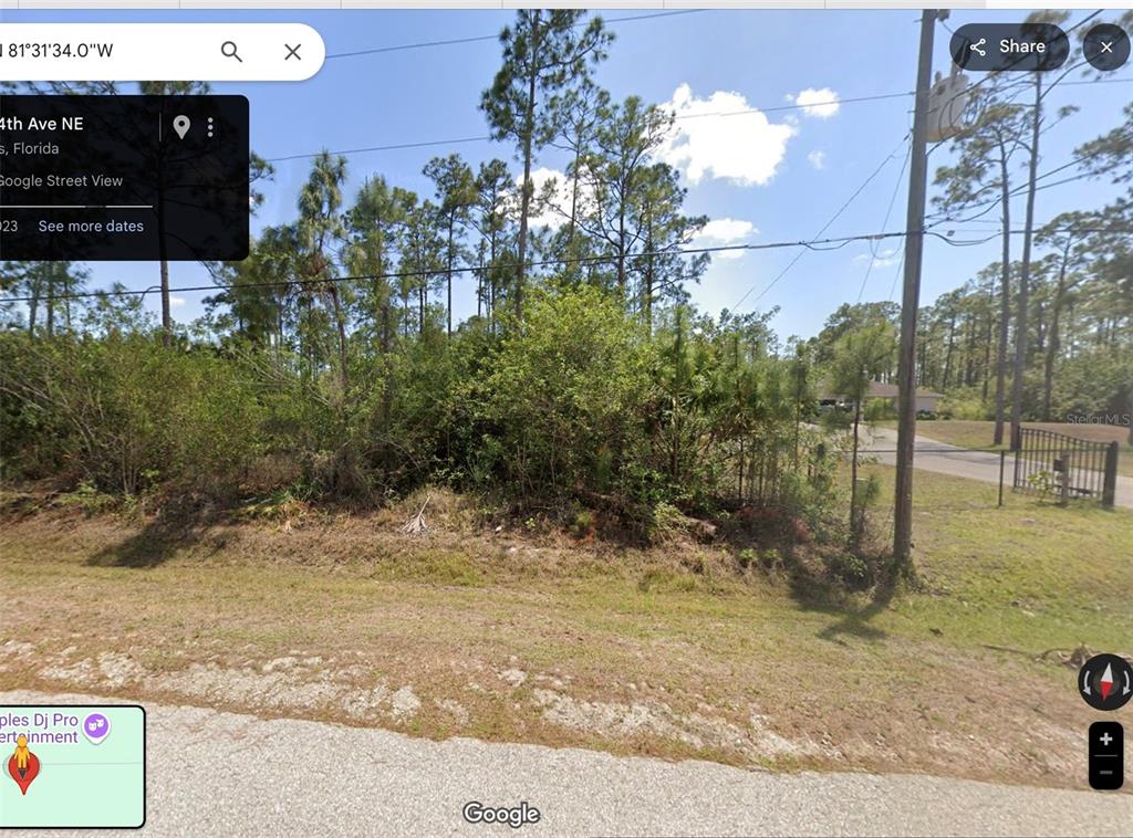 A wooded, undeveloped residential lot with a utility pole and a metal gate — 4TH AVENUE NE, NAPLES, FL