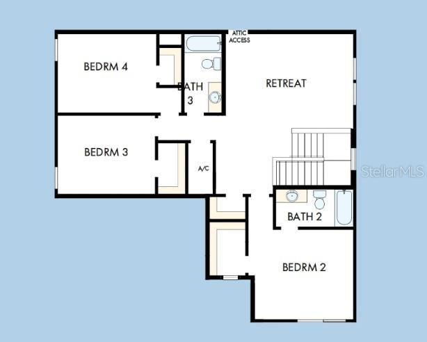 This floor plan shows a single-story home layout with a three-car garage and a lanai — 5681 LEAFLET TRAIL, MOUNT DORA, FL