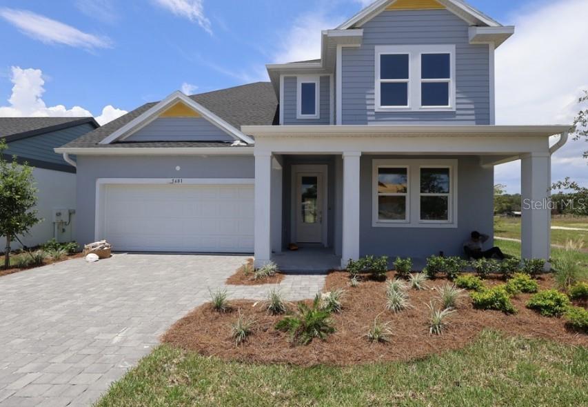 This is a floor plan showing the upper level of a house with three bedrooms, two bathrooms, and a retreat — 5681 LEAFLET TRAIL, MOUNT DORA, FL
