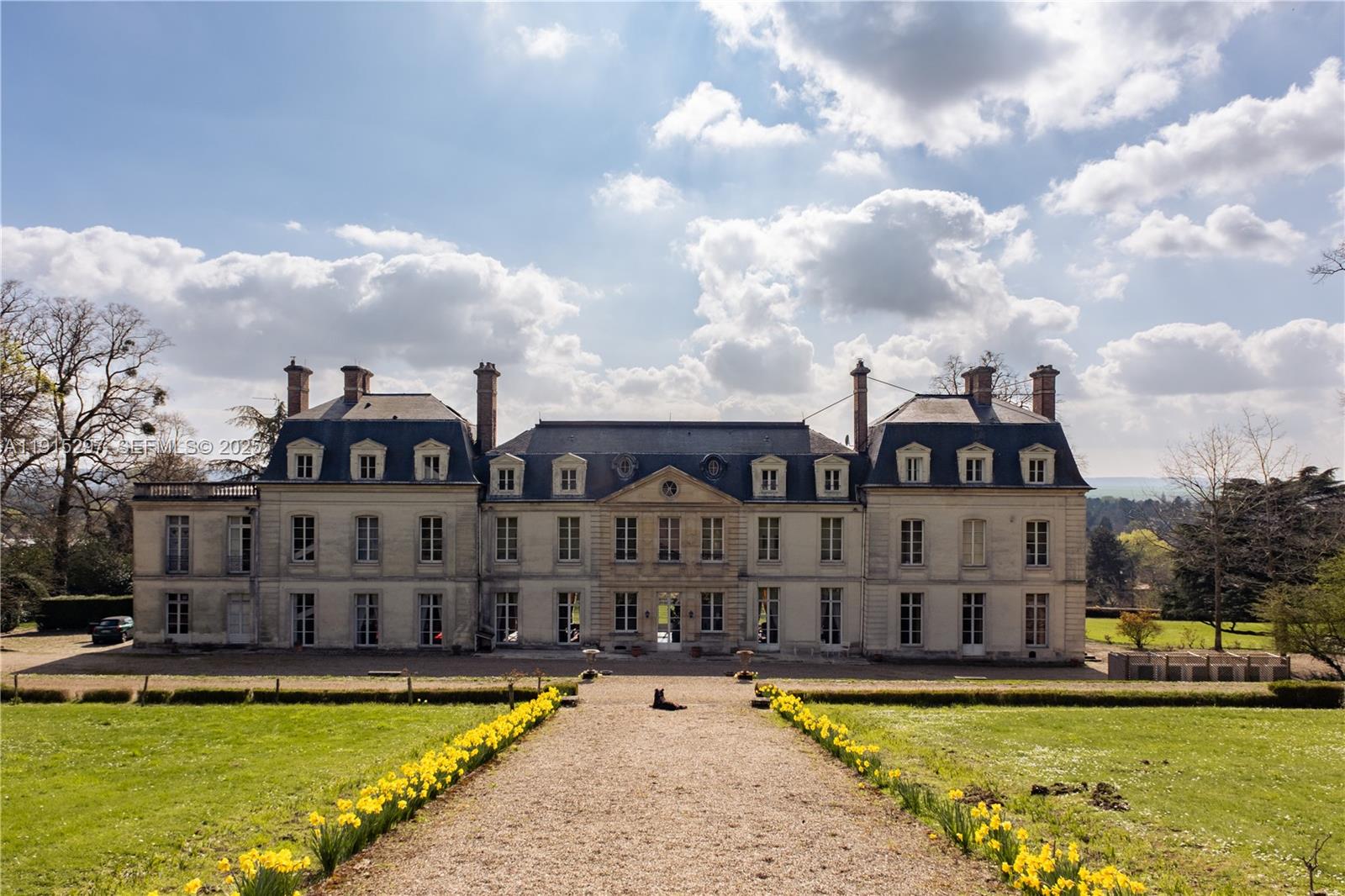 A large, multi-story stone chateau with a slate roof sits at the end of a path — 53 Route de Saint-Germain, TX 78860, TX