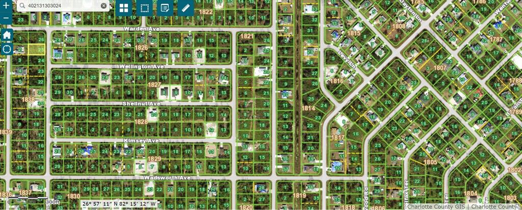 This is a digital map showing property lot lines and street layouts in a residential area — 5291 HOFFMAN STREET, PORT CHARLOTTE, FL