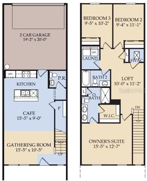This floor plan shows a two-story home with a garage, kitchen, and three bedrooms — 10690 EVENING STAR STREET, ORLANDO, FL