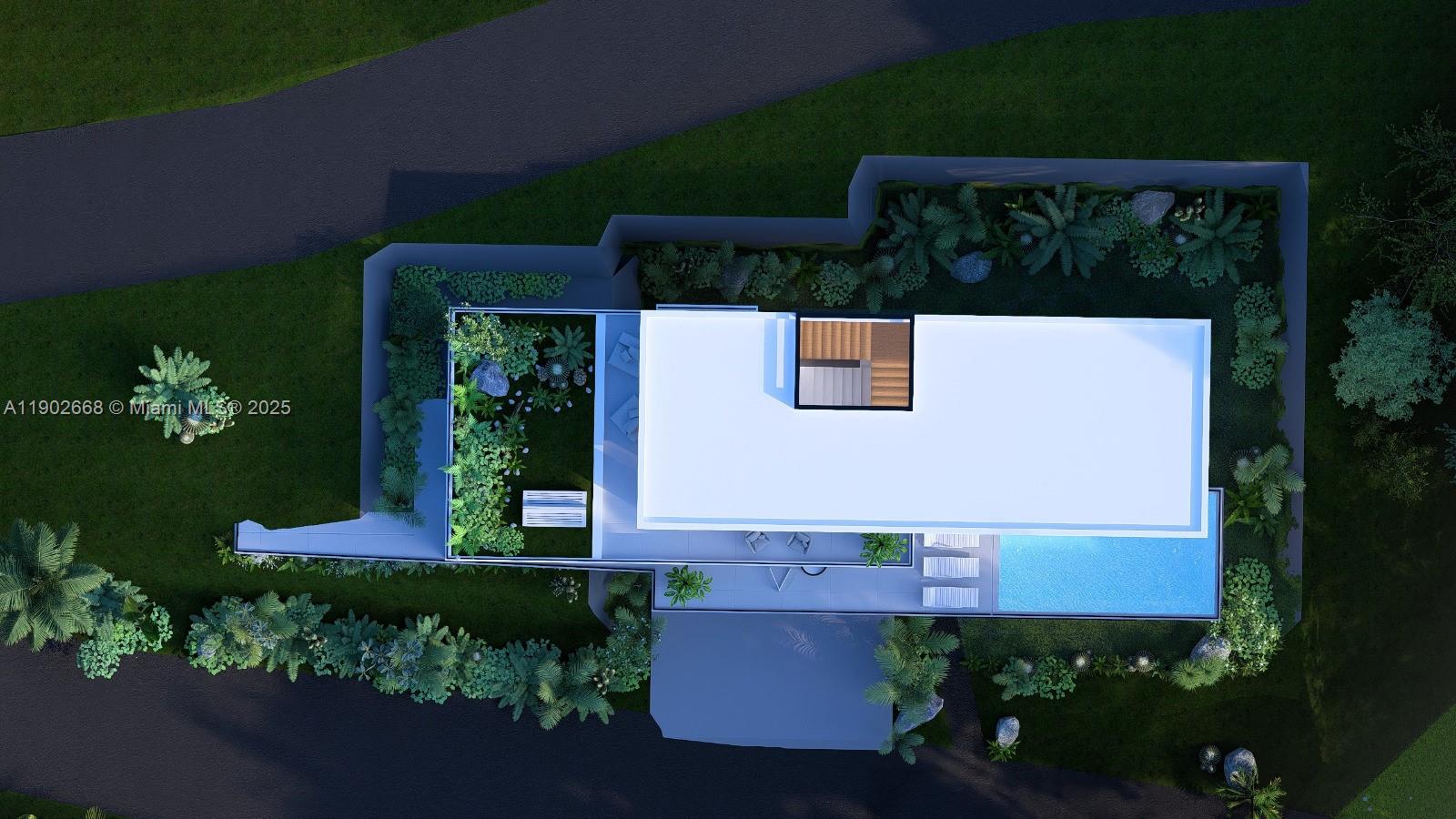 This is a top-down architectural rendering of a modern house with a pool and landscaping — Bonita Village Las Terrenas, Samana, DR Dom. Rep., DR