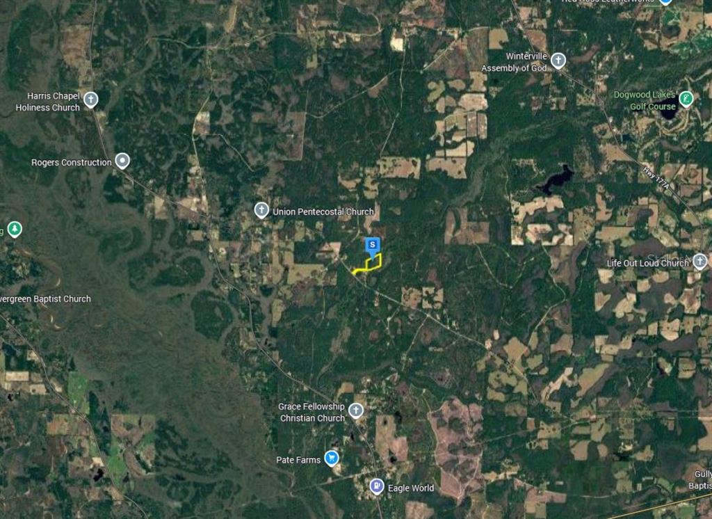 This is a satellite map view showing a highlighted property parcel in a rural area — 2357 BONIFAY GRITNEY ROAD, BONIFAY, FL