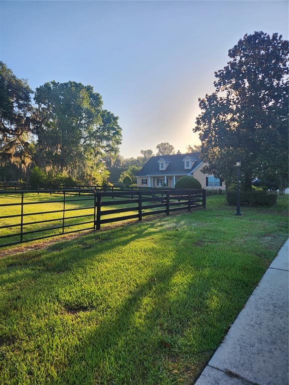 A house with a dormer roof sits behind a black fence in a grassy yard — 9041 SW 14TH AVENUE, OCALA, FL