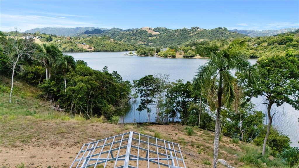 A metal roof frame overlooks a lake surrounded by lush green hills and trees — CARR 827 KM 5.0, INTERIOR, BO. ORTIZ, LOT 1 & 2, TOA ALTA, PR