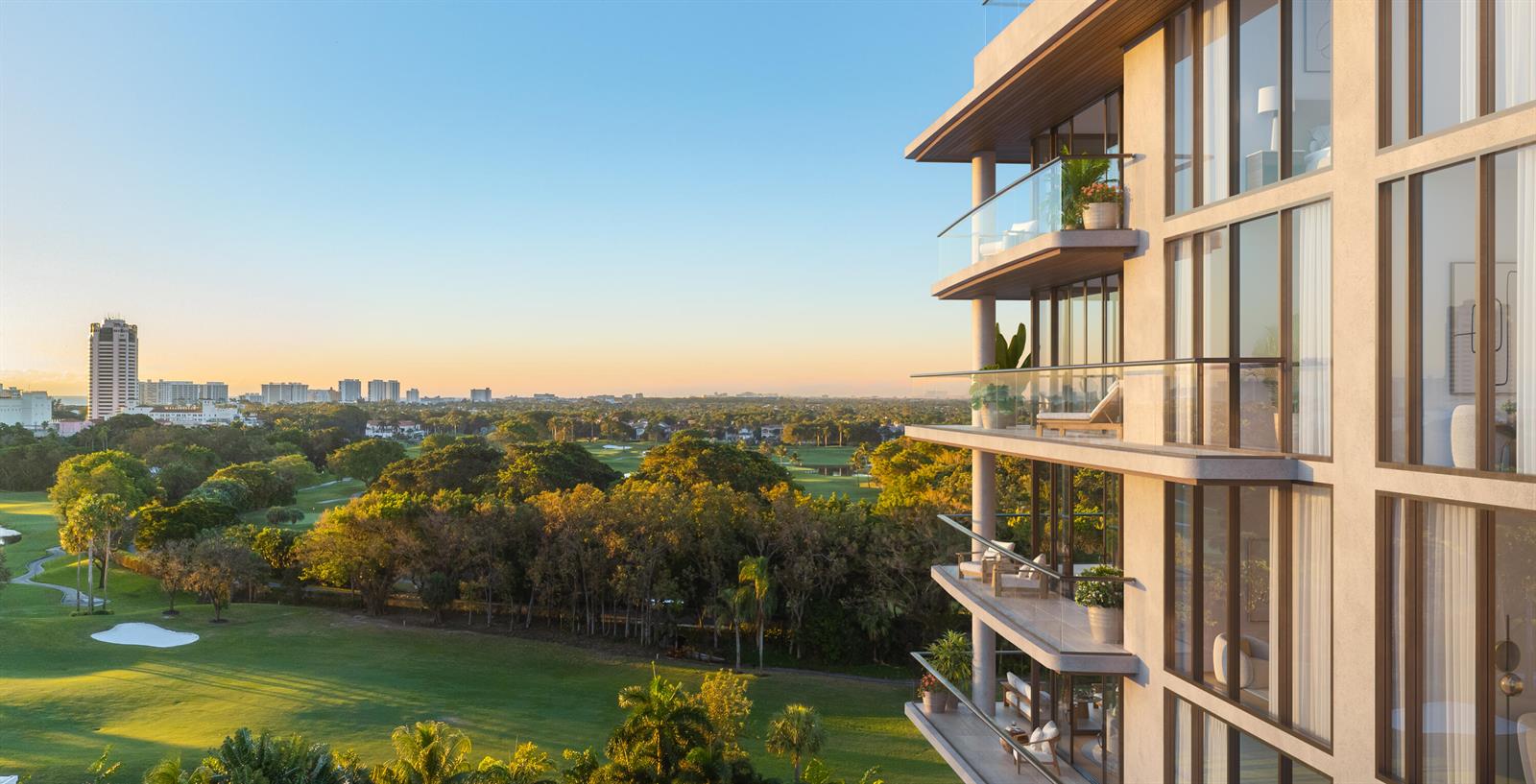 A rendering shows a modern apartment building exterior with balconies overlooking a golf course — 280 E Palmetto Park Road # 31, Boca Raton FL 33432, BOCA RATON, FL
