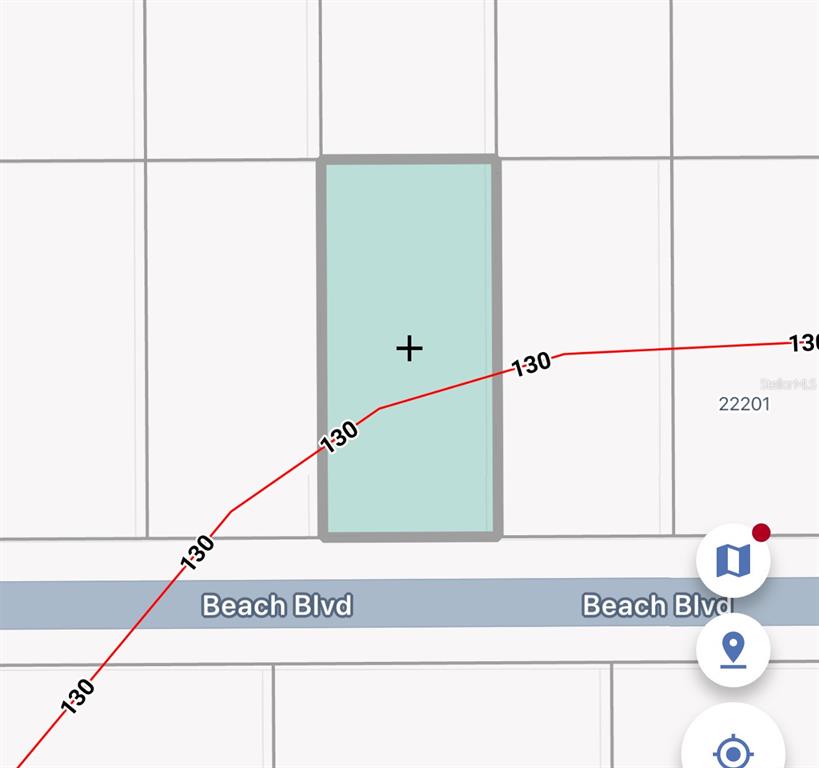 This is a map showing a rectangular property lot located near Beach Blvd — 0000 SW BEACH BOULEVARD UNIT #050, DUNNELLON, FL
