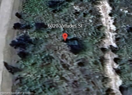 This is an aerial map view showing the location of a property — 6020 VIRTUDES STREET, SEBRING, FL