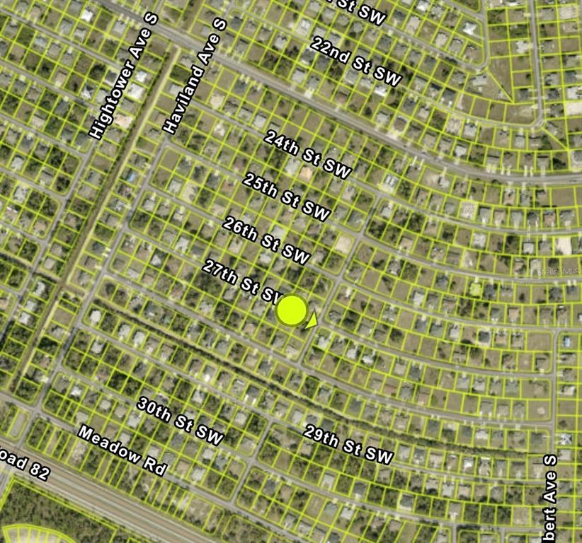 This is a map showing property lot lines and street names in a residential neighborhood — 4505/4507 27TH STREET SW, LEHIGH ACRES, FL