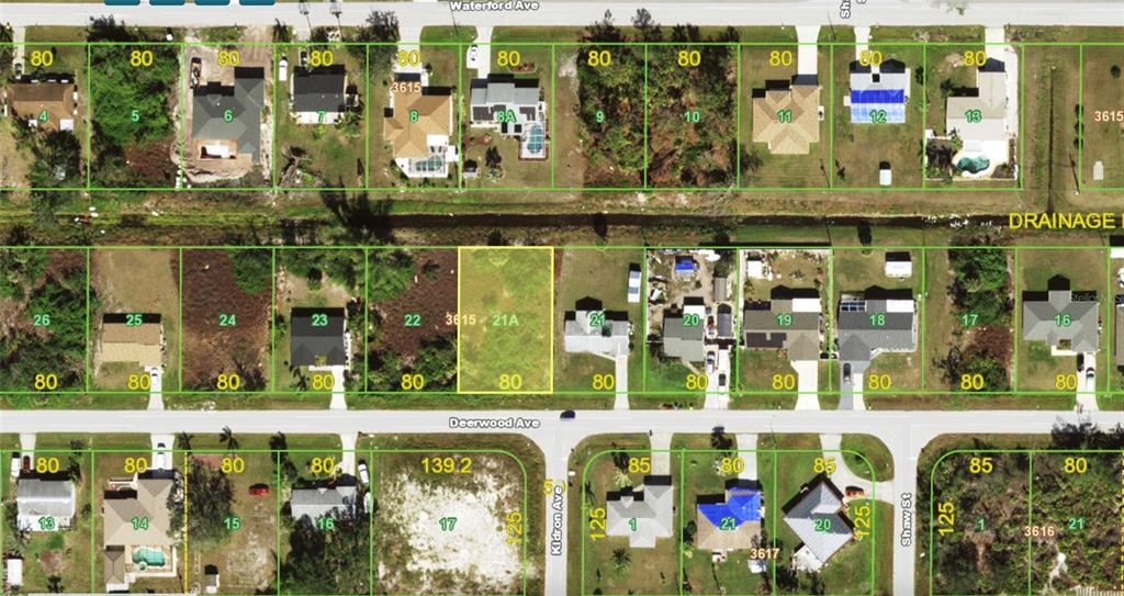 This is a map showing residential lots and houses along several streets — 6142 SPINNAKER BOULEVARD, ENGLEWOOD, FL